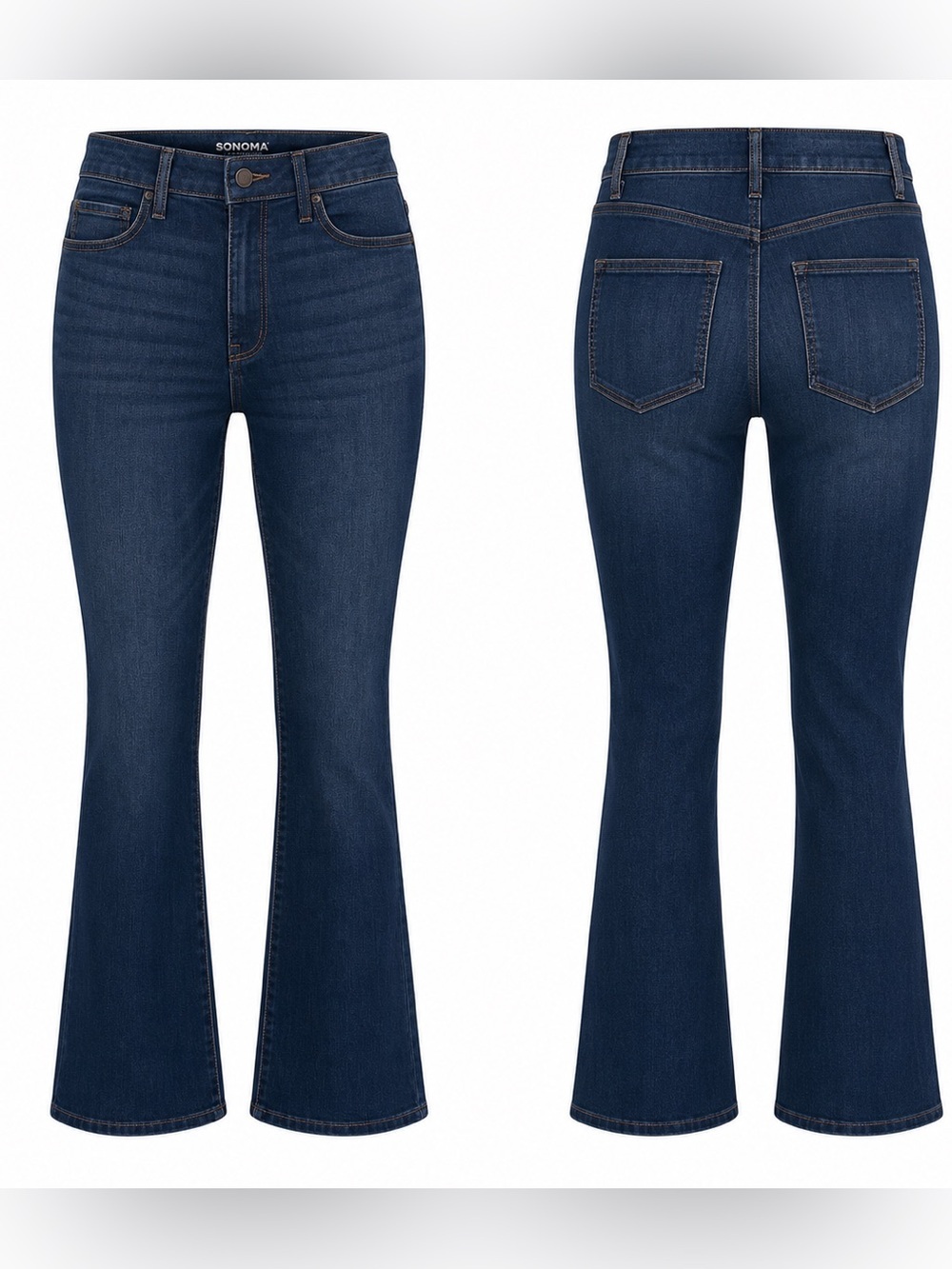 NWT Sonoma Curvy Bootcut Jeans Women’s Size 8 High Rise Stretch Blue Denim
